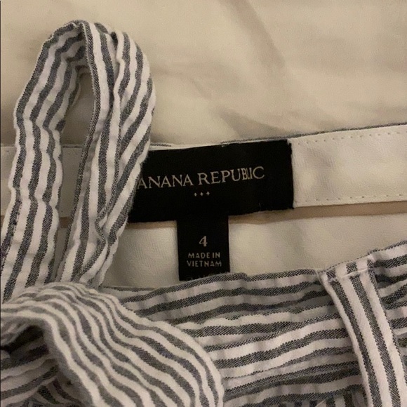 Blue& White Stripped Tie Shorts - Picture 2 of 4